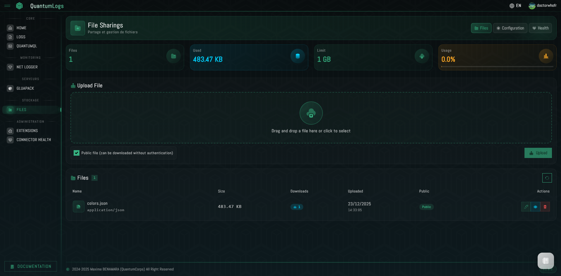 QuantumLogs File Sharing - Secure file sharing and management
