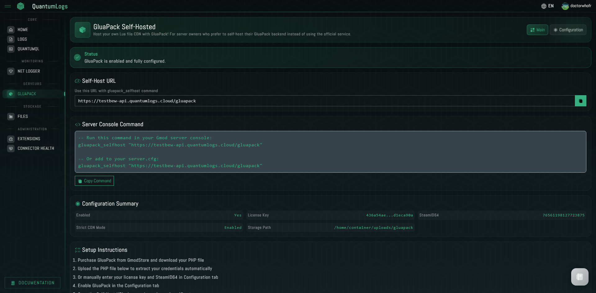 QuantumLogs GLua Pack - Garry's Mod integration tools