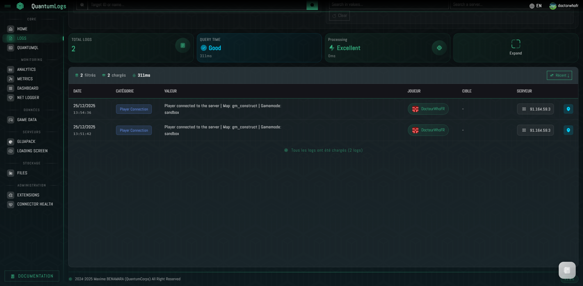 QuantumLogs Infinite Scroll - Real-time log viewing with infinite scroll